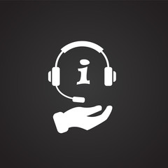 Customer care on black background icon