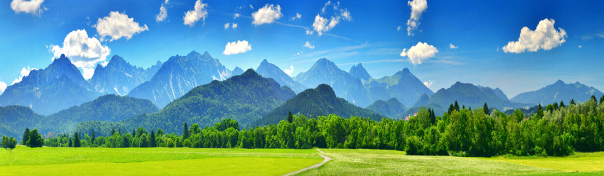 Panorama of summer mountains