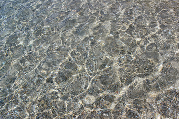 Sea water transparent ripples moving