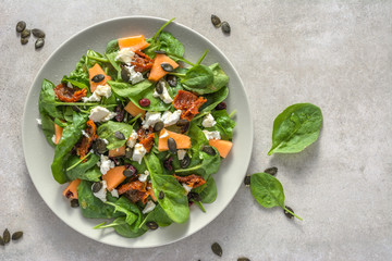 Healthy food - fresh vegetable salad on plate, vegetarian diet concept