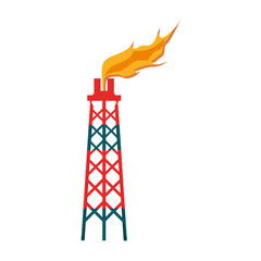 tower of plant oil extraction with flames