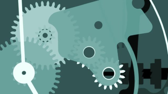 Animated vintage vector clock mechanism