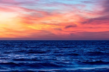 colorful sunset sky over the ocean
