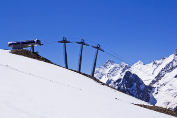 Funicular in Caucasus mountains
