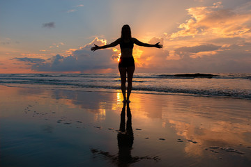 Yoga along the coast of St Simons Island, GA