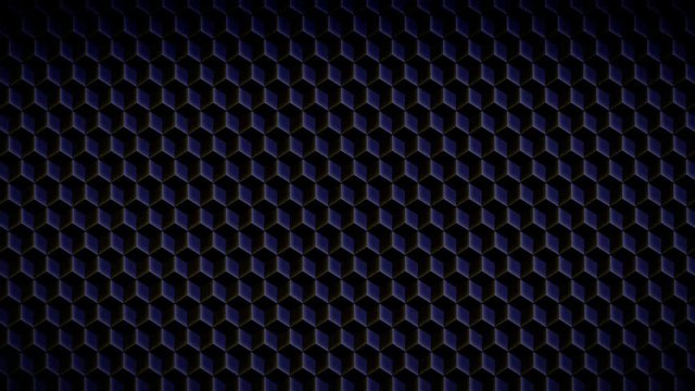Seamless animated abstract  background. Dark metallic isometric cubes pattern with slow animation wave