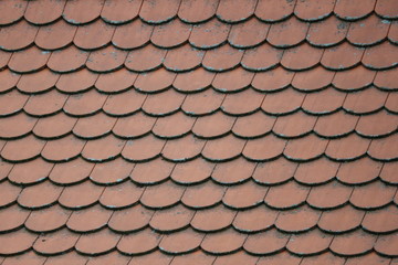 Red old tile roof
