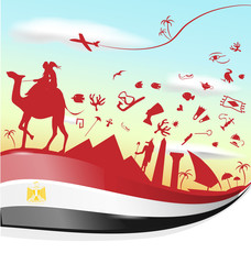 egypt background with flag and symbol