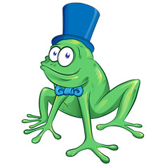  cute cartoon party frog mascot character