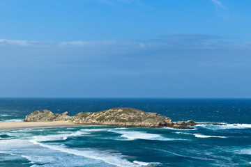 The Robberg nature reserve in Plettenberg bay, South Africa. This is a popular hiking area. 