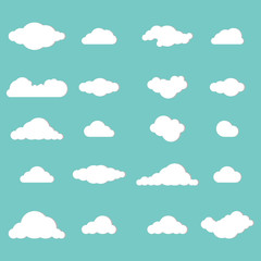 Clouds. Vector illustration of a cloud icon. Set of different clouds.