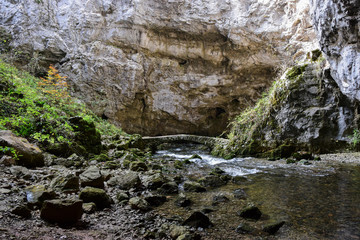 Rakov Skocjan ( Rakov Škocjan ) is a karst valley and the oldest landscape park in Slovenia. Small Natural Bridge ( Mali Naravni Most ) is most important geologic phenomena of the park. 