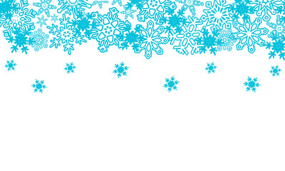 Winter background with various snowflakes. Vector graphic pattern.