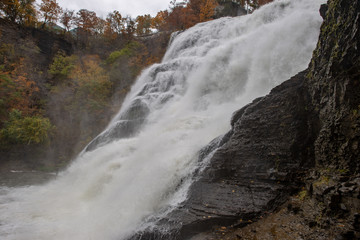 Ithaca Falls in the Finger Lakes region, Ithaca, New York. This is the last and largest of several waterfalls on Fall Creek.