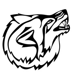 Vector illustration of wolf head. Tattoo style