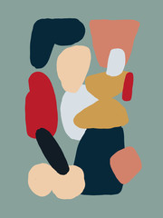 Abstract Drawing with Warm Oale Colors