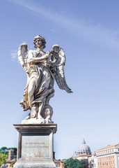 Fototapeta premium statues on the bridge of saint Angel