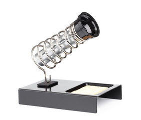 soldering iron stand isolated on a white background