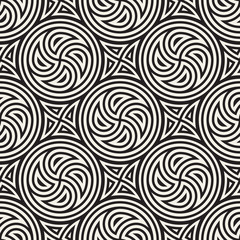 Seamless vector pattern geometric background. Geometric lines lattice. Rounded repeating abstract design elements.