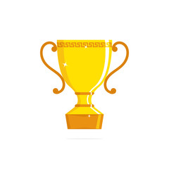 Vector illustration of a winner's cup, isolated on a white background.