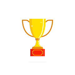 Vector illustration of a winner's cup, isolated on a white background.