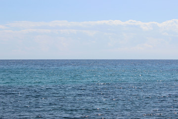 Obraz premium Sea water surface summer nobody horizon seascape landscape clouds 