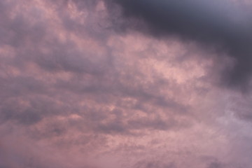 Obraz premium Red rain clouds dusk sunset