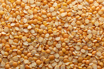 yellow dry split peas, healthy food for vegetarians, closeup