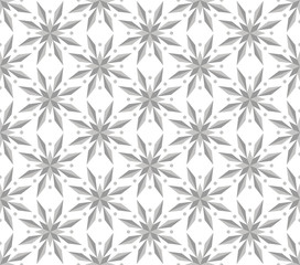 Vector seamless pattern with ornamental snowflakes. Elegant Christmas background. Art deco texture.