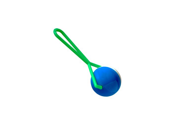 Image of a baby rattle on a white background.