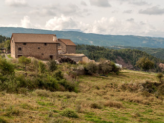 House in ruins in Gillue a village in the Pyrenees mountains