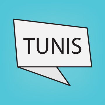 Tunis word on a sticker- vector illustration