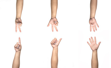 fingers of hands with a score of one, two, three, four, five