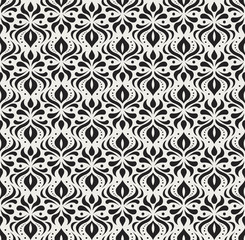 Vector Floral Ornamental Seamless Pattern. Geometric Flower Stylish Texture. Abstract Retro Tile Texture.