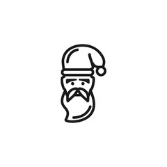 Santa Claus Head line icon, outline vector sign, linear pictogram isolated on white. logo illustration