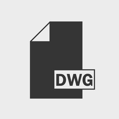 Drawing (DWG) file format icon on gray background.