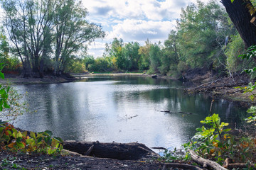 Old abandoned quiet pond