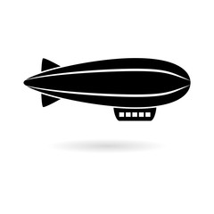 Fototapeta premium Black Airship icon or logo isolated on white 