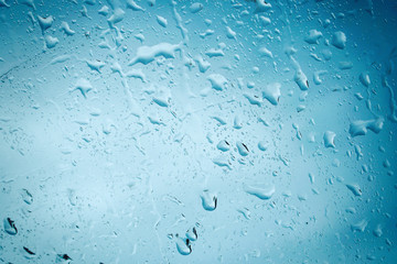 Water drops on glass for background