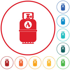 Camping gas bottle icon. Flat icon isolated