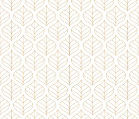 Vector Geometric Leaf Seamless Pattern. Abstract leaves texture.