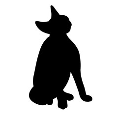  black silhouette of a cat sitting