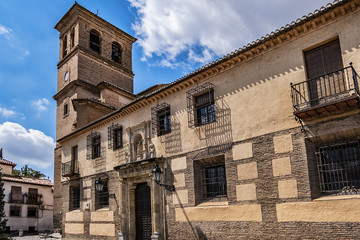 Fototapeta na wymiar Granada Church of the Savior (Parroquia del Salvador, 1499). Church of the Savior is built in Moorish style on the old Mosque of Granada, situated in the Albaicin. Granada, Andalusia, Spain.