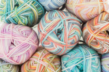 collection of multi coloured wool