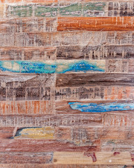 vintage colorful wooden surface closeup