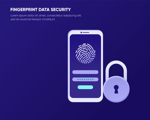 Fingerprint security vector illustration concept, can use for, landing page, template, ui, web, mobile app, poster, banner, flyer