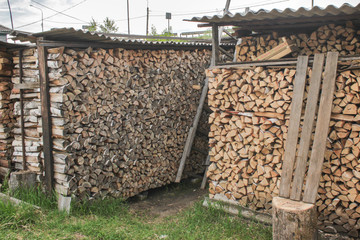 in the yard firewood