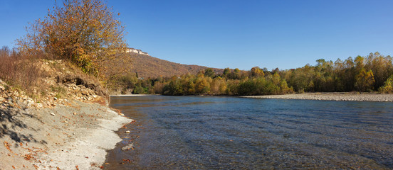 River mountain origin clean water-autumn.