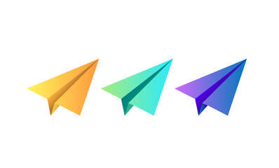 Gradient Paper planes vector illustration.