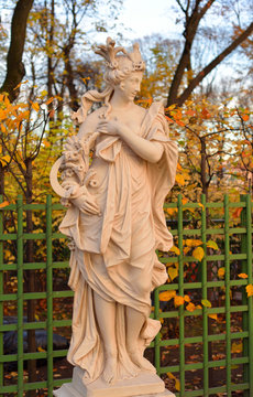 Statue of goddess Ceres in Summer Garden.